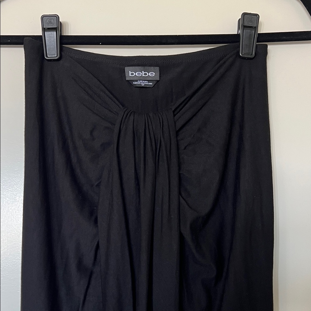 Bebe Draped Black Maxi Skirt - Picture 4 of 5